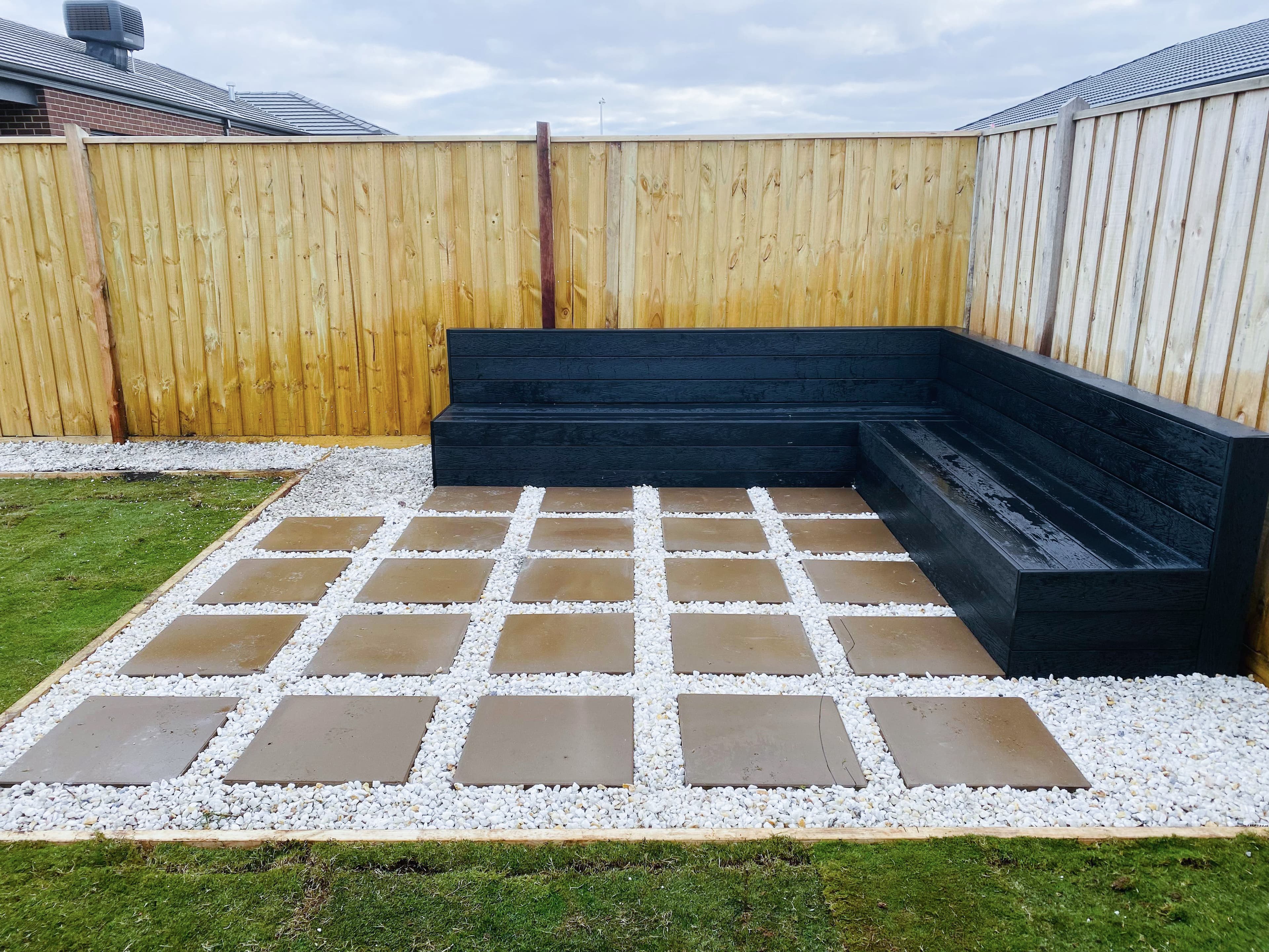 Landscaped backyard